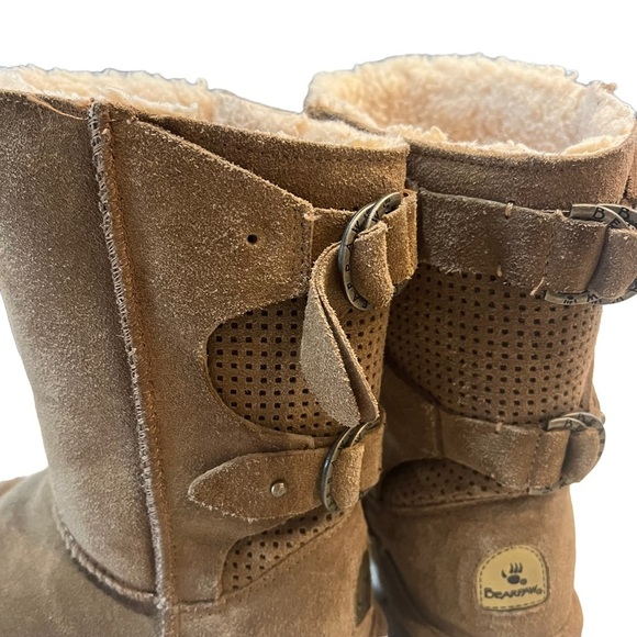 BearPaw Clara Boots Wonen’s 7 Tan Suede Wool Sheepskin Slip On Bear Paw - Picture 8 of 15
